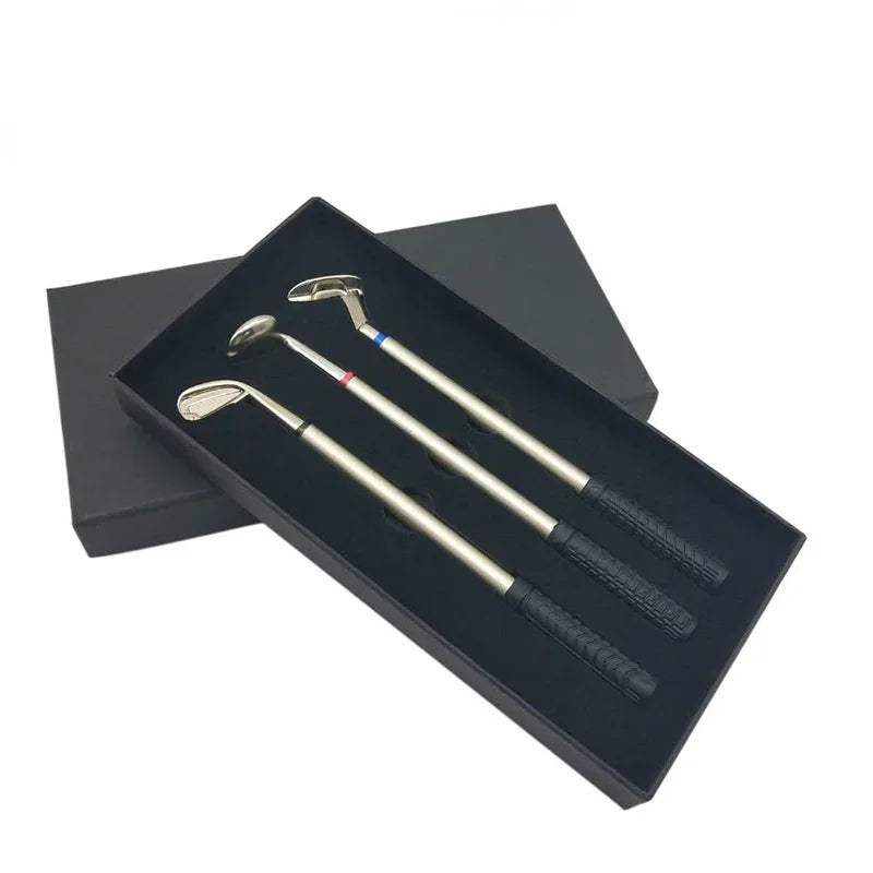 Golf Shape Gel Pen Set 3-Pack | Black Blue Red Ink Gift Box Gel Pen Set Axl