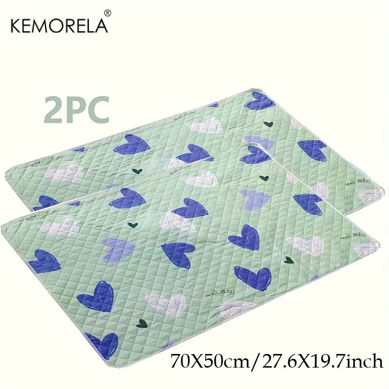 2-Pack Washable Reusable Pet Cage Pads for Small Animals Pet Cage Pad Axl Green Heart