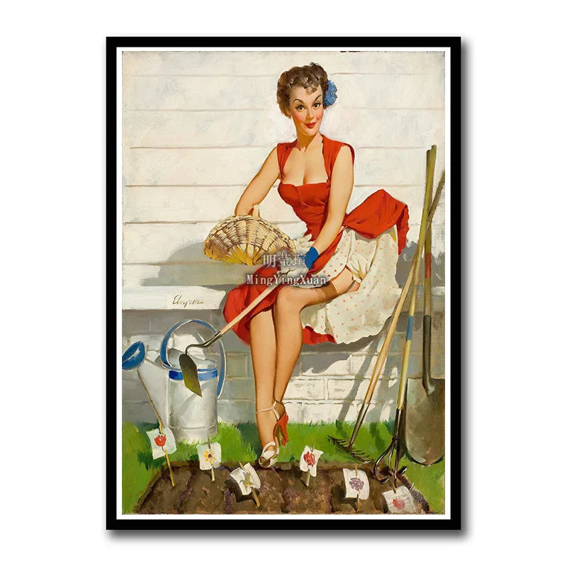 WWII Retro Girl Movie Poster – Vintage Wall Art Home Decor Retro Wall Poster Axl 6 42x30cm