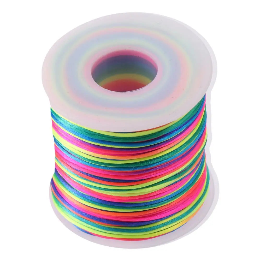 Rainbow Nylon Braiding Rope 100m – Colorful Cord for Jewelry Making Braiding Craft Cord Axl
