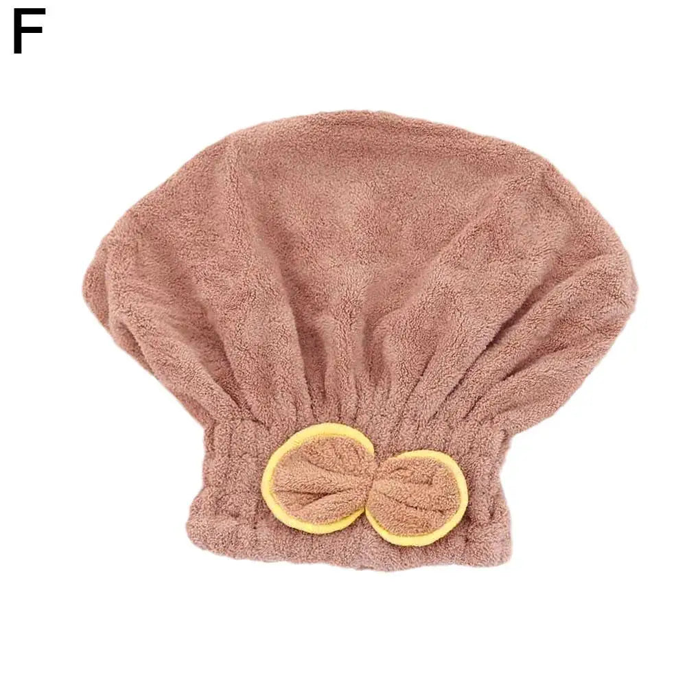 Super Absorbent Microfiber Hair Drying Cap with Cute Bow Microfiber Hair Cap Axl F