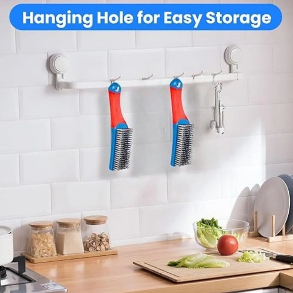 Ergonomic Hand Wire Brush – Steel Bristles, Rust Removal Hand Wire Brush Axl