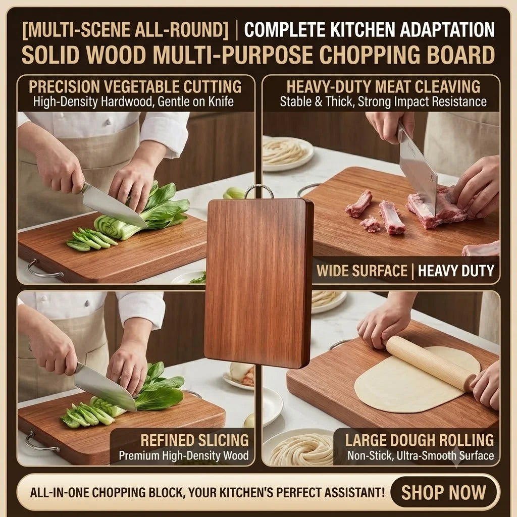 PLYS Ebony Wood Double-Sided Anti-Slip Cutting Board Wooden Cutting Board Axl