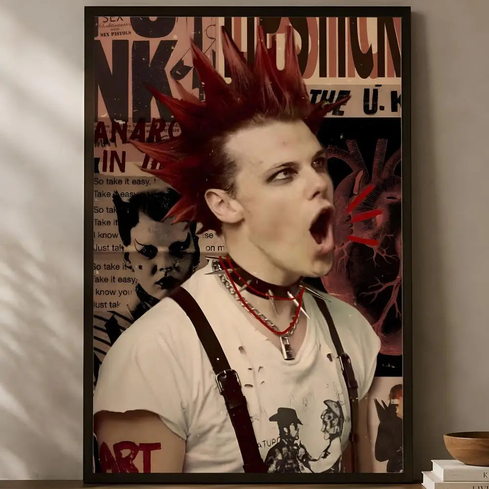 Yungblud HD PVC Self-Stick Wall Poster – Waterproof Decor Wall Art Poster Axl White16 60X90cmNoframe