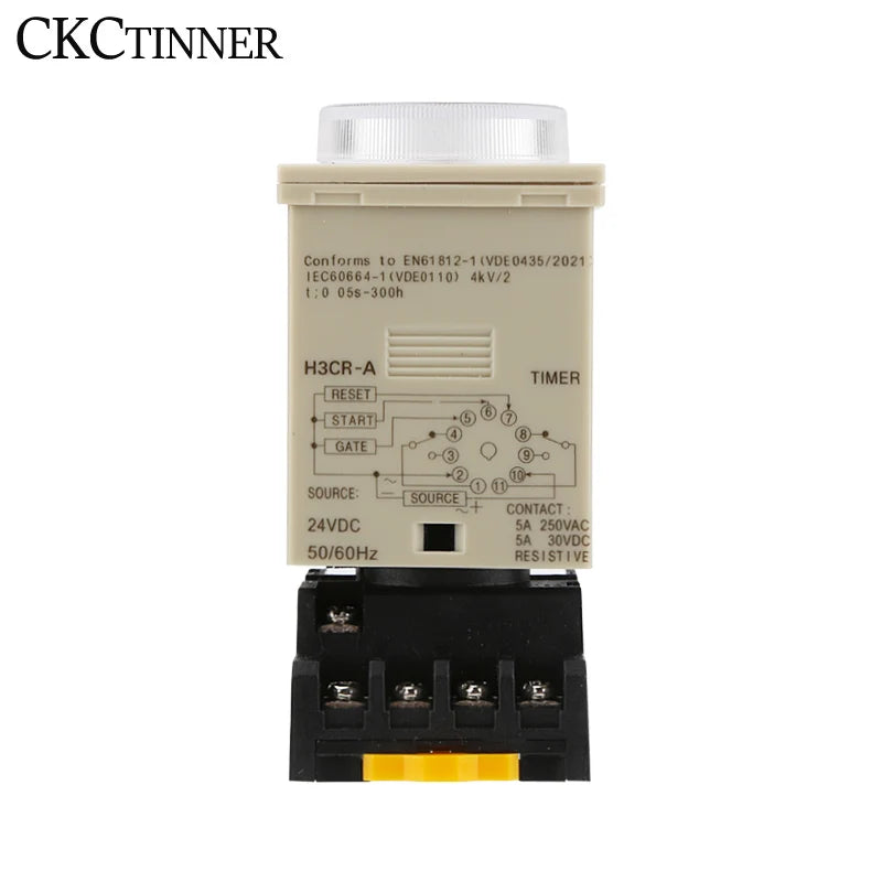 H3CR-A Cycle Time Relay AC100-240V 11-Pin + PF113A Socket Timer Relay Axl