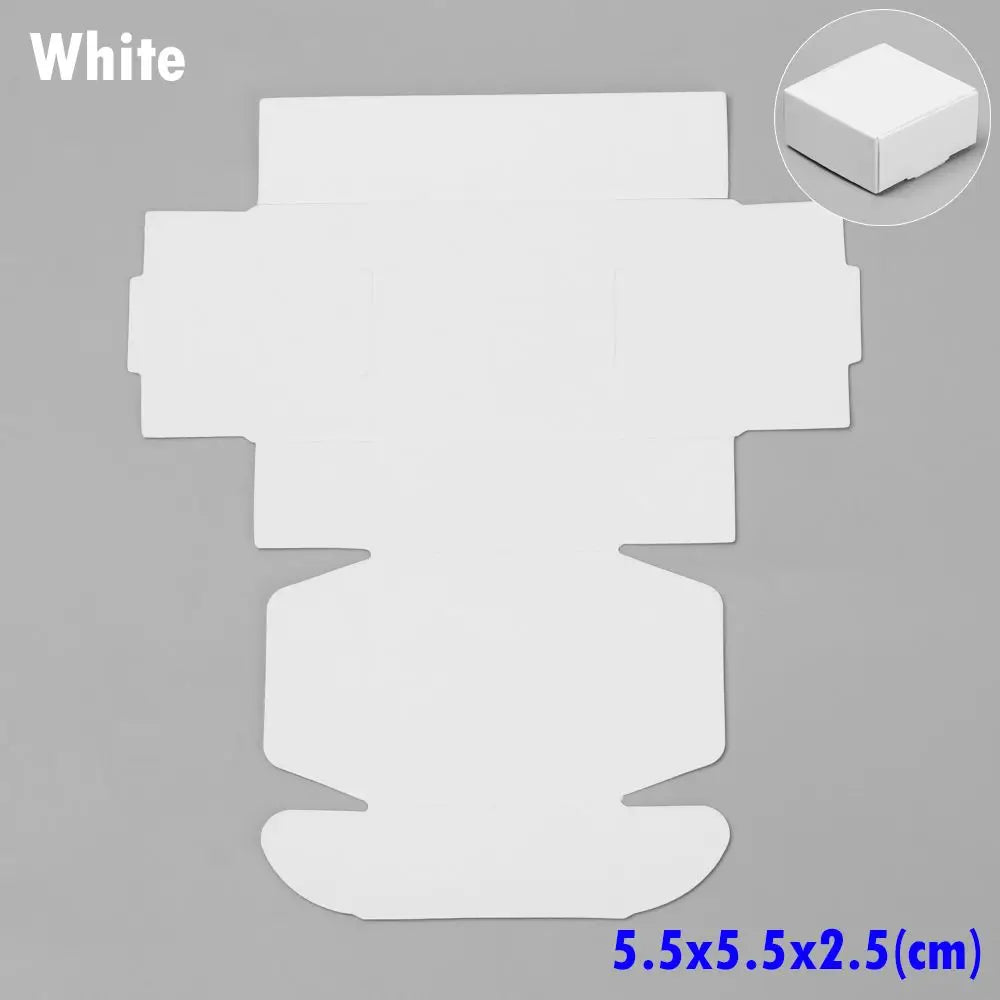 10-Pack Kraft Paper Gift Boxes – 9 Sizes Brown White Black Gift Packaging Boxes Axl white-5.5x5.5x2.5cm