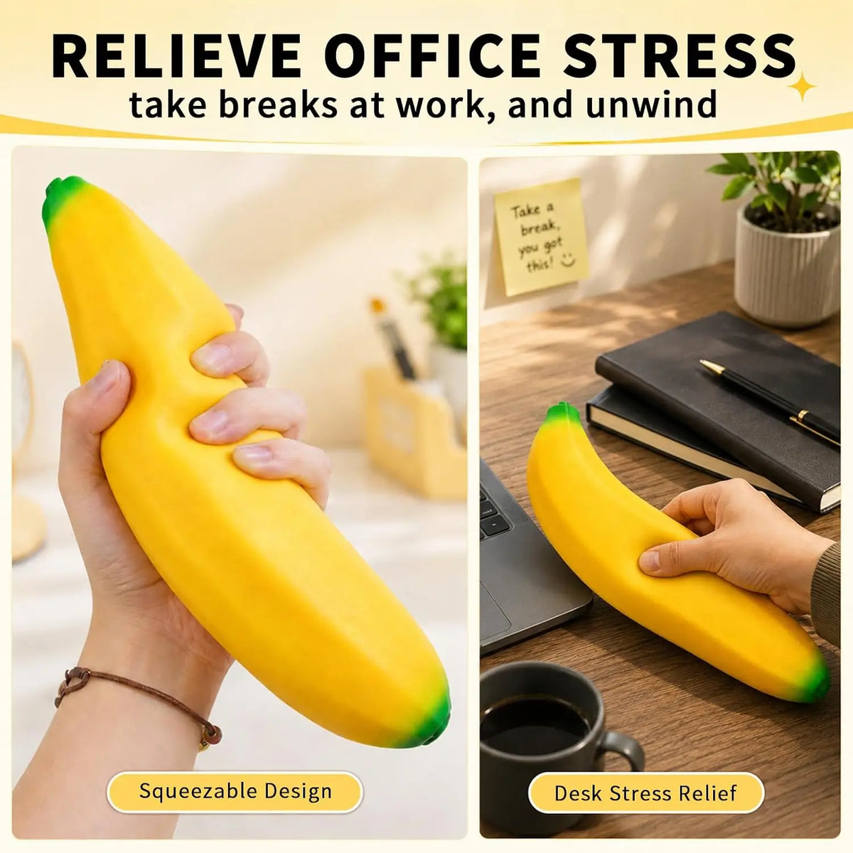 45CM Giant Squishy Banana Toy – Slow Rising Fidget Desk Gift Novelty Squishy Toy Axl