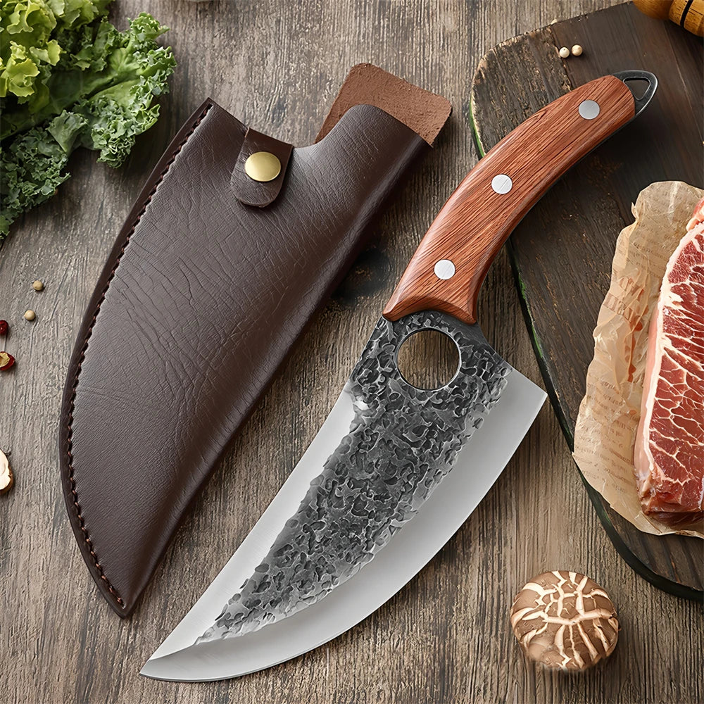 Professional Steel Boning Knife – Wooden Handle Kitchen Knife Kitchen Boning Knife Axl Boning Knife