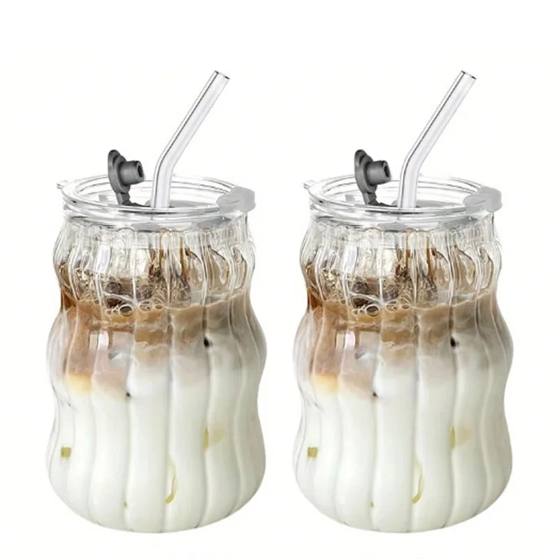 KEMORELA Borosilicate Glass Tumblers Set – Heat-Resistant Glass Tumbler Set Axl 2PCS-B 401-500ml