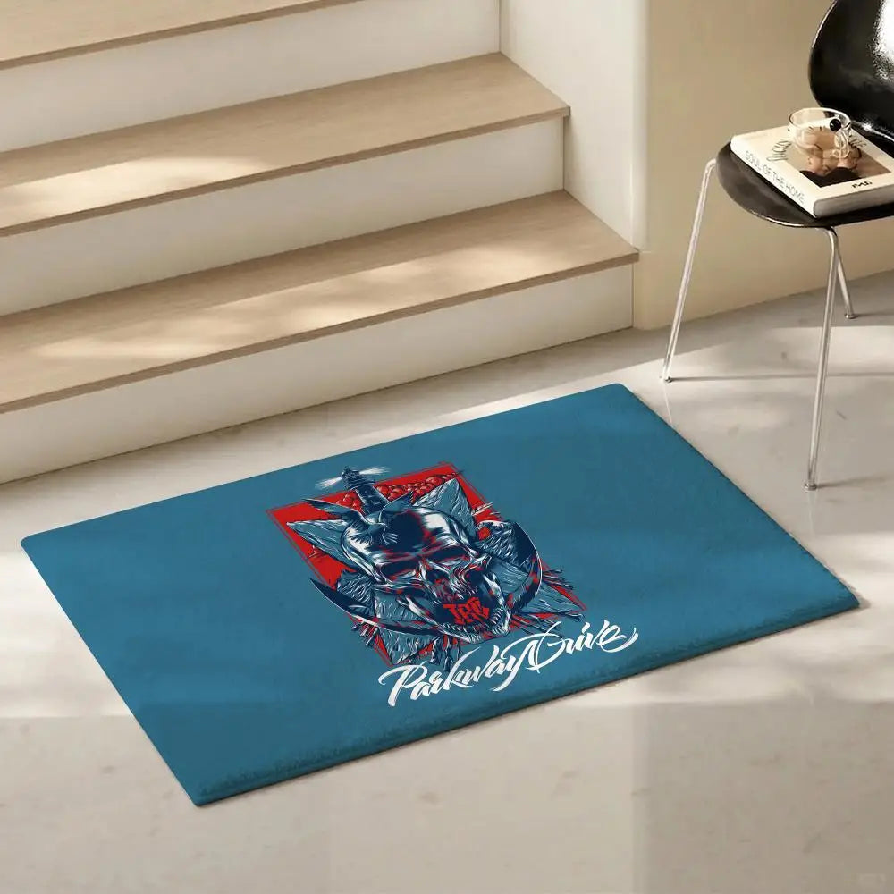 Parkway Drive Band Flannel Floor Mat – Non-Slip Indoor Rug Flannel Floor Mat Axl