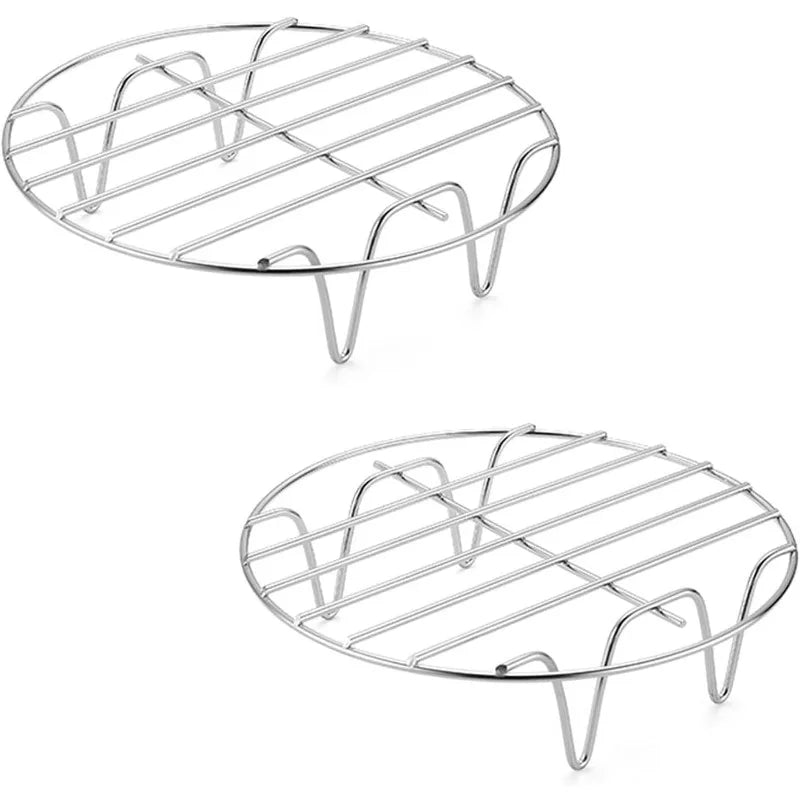 Stainless Steel Steamer Rack Set 2-Pack | Kitchen Cooking Grid Steamer Rack Set Axl 2PCS
