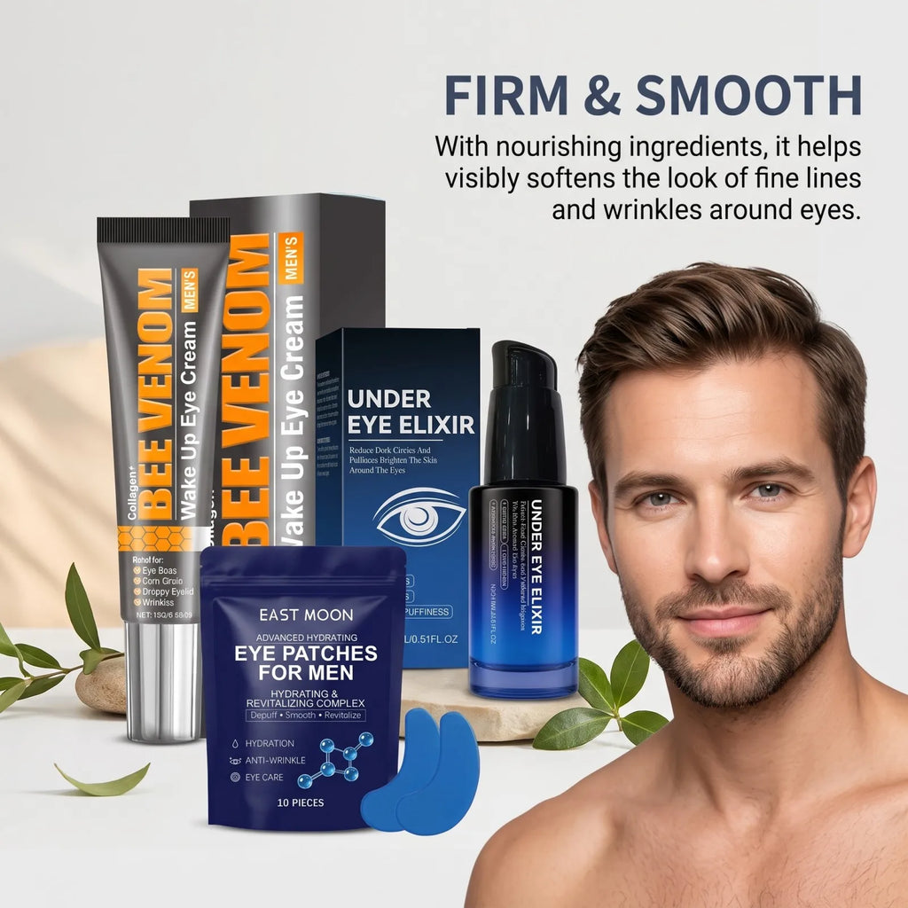 Bee Venom Eye Cream, Essence & Patches – Men's Eye Set Eye Care Set Axl