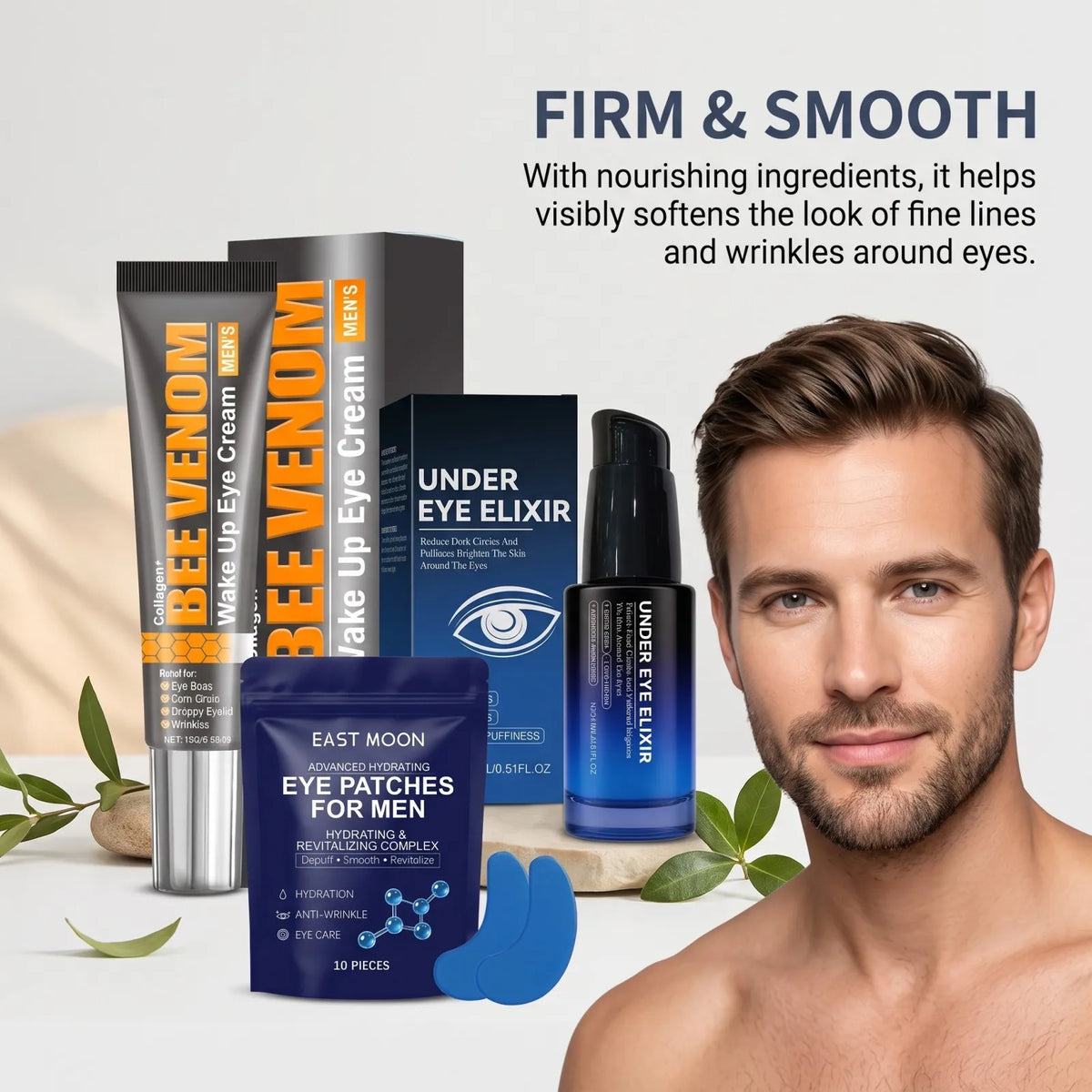 Bee Venom Eye Cream, Essence & Patches – Men's Eye Set Eye Care Set Axl