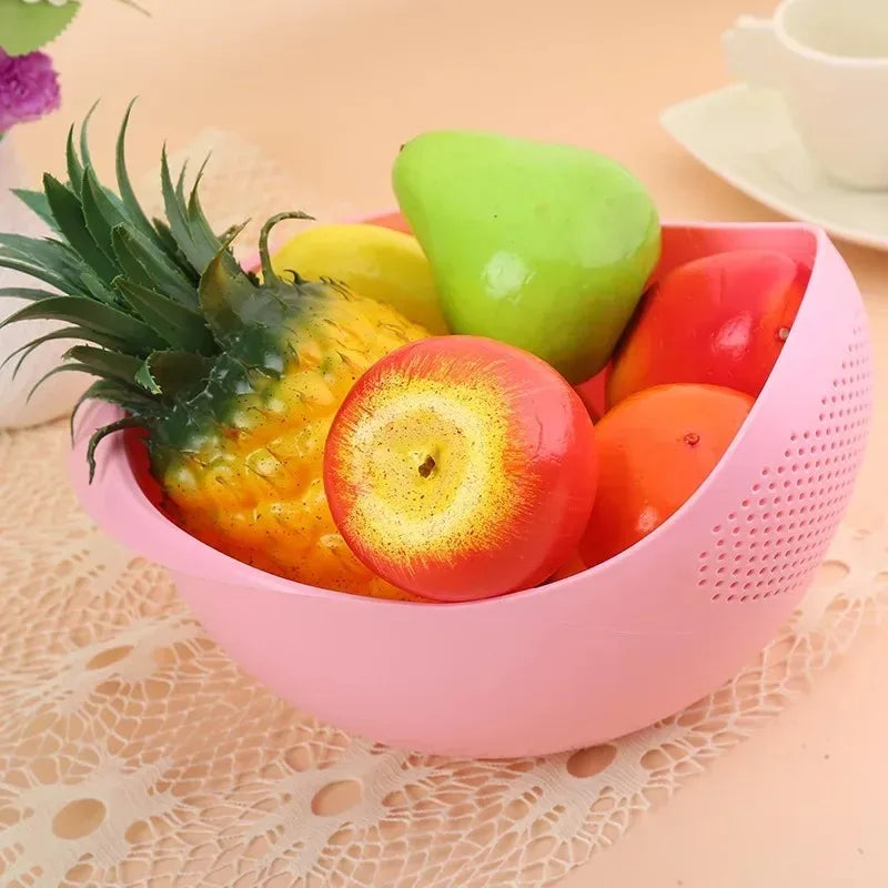 Food Grade Plastic Rice Strainer & Vegetable Wash Basket Kitchen Colander Basket Axl