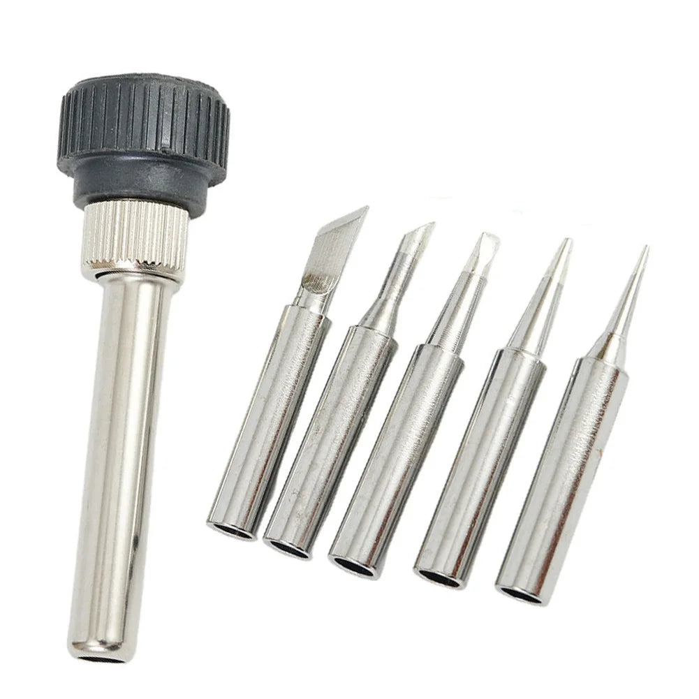 6-Piece 900M-T Soldering Iron Tips Set with Handle Soldering Iron Tips Axl