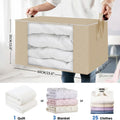 Foldable Quilt & Clothing Storage Bag – Bedding Organizer Box Bedding Storage Bag Axl Beige 90L 60x40x35cm