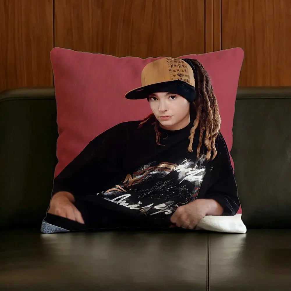 Tom Kaulitz Linen Cushion Cover | Sofa & Bed Pillow Case Decorative Cushion Cover Axl White7 30X30cm