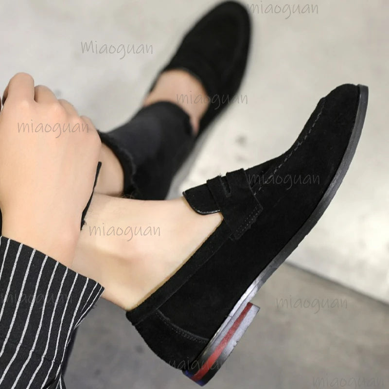 Men's Slip-On Suede Loafers – Business & Wedding Dress Shoes Men's Dress Loafers Axl