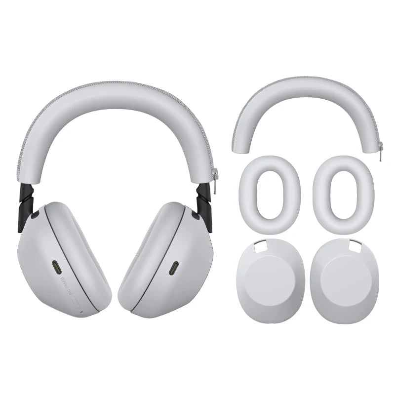 Sony WH-1000XM6 Silicone Protective Cover & Headband Case Headphone Protective Cover Axl Gray 3Piece Set