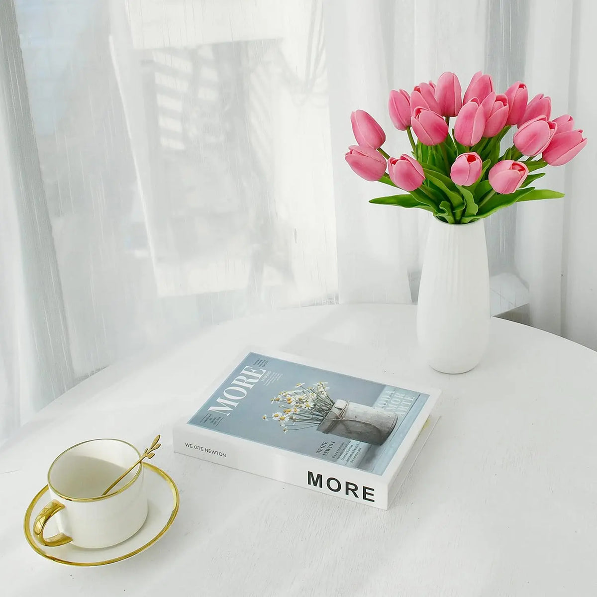 Artificial Tulip Flowers – Latex Bouquet for Wedding & Home Decor Artificial Flower Bouquet Axl
