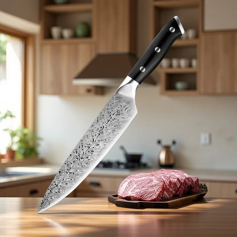 7-Inch Japanese Chef Knife | Anti-Stick High Carbon Steel Blade Chef's Knife Axl