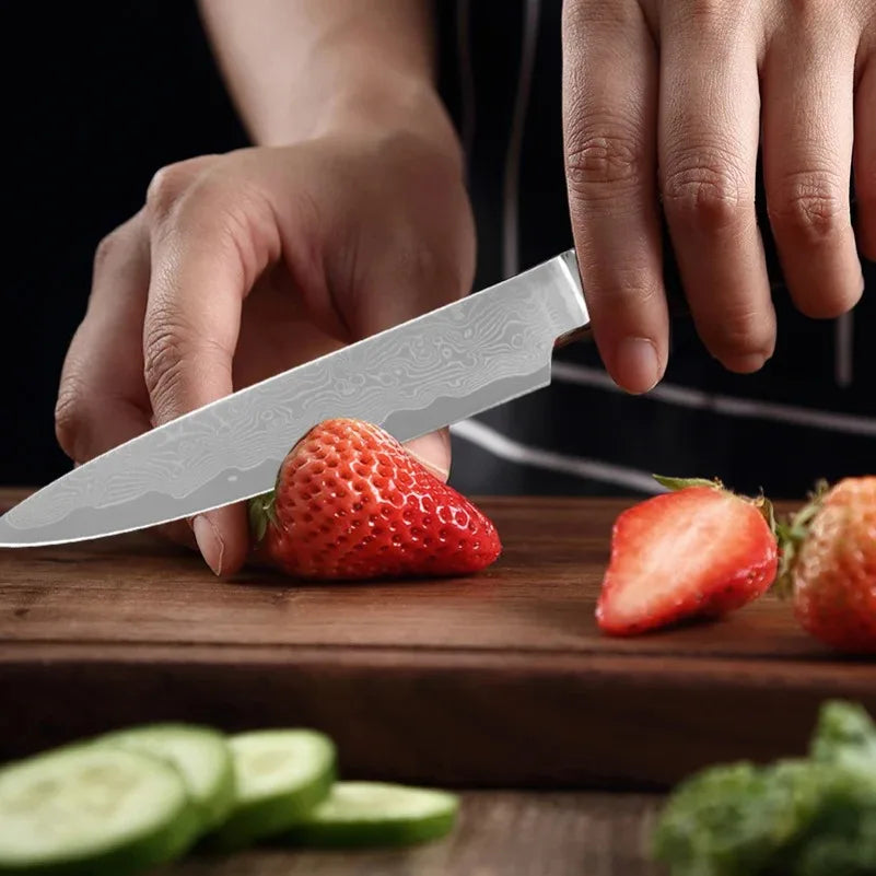 Damascus Steel Chef Knife with G10 Handle | InLeung Damascus Chef Knife Axl