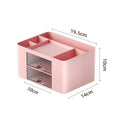 Transparent Drawer Storage Box – Desk Organizer & Pen Holder Desktop Storage Organizer Axl Pink