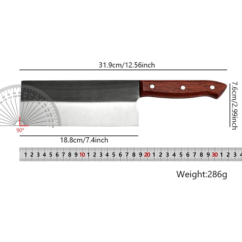 JYi Full Tang Chinese Chef Knife – Sharp Stainless Steel Blade Chef Kitchen Knife Axl