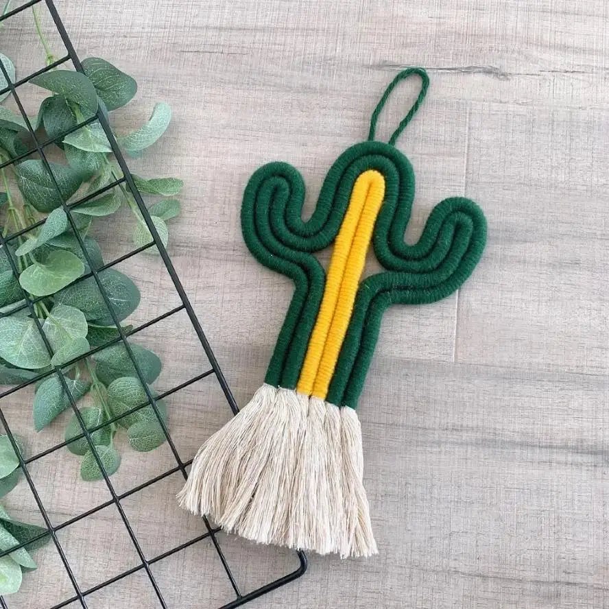 Cactus Macrame Wall Hanging – Boho Cotton Rope Home Decor Macrame Wall Hanging Axl