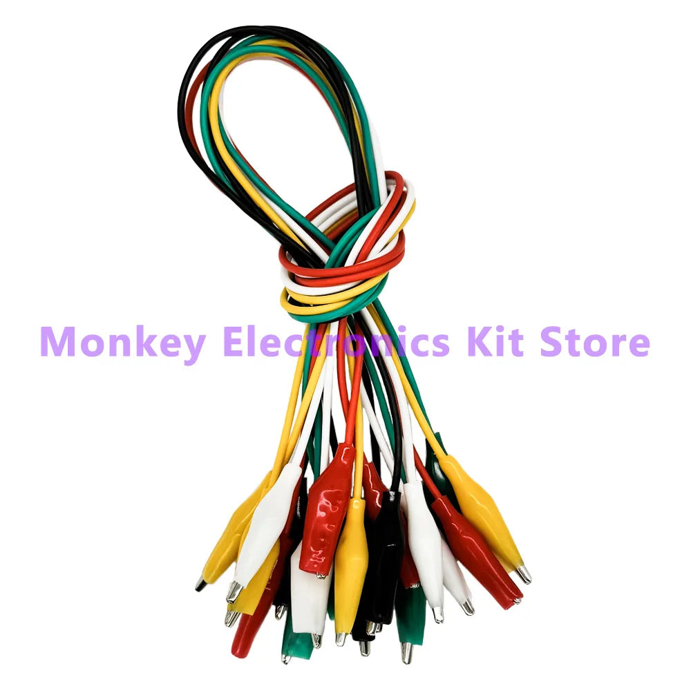 10-Pack 46cm Double-Ended Alligator Clip Test Lead Jumper Wires Test Lead Clips Axl