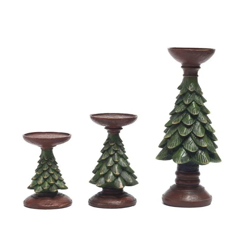 Christmas Tree Candle Holder – Resin Festive Candlestick Decor Candle Holder Axl