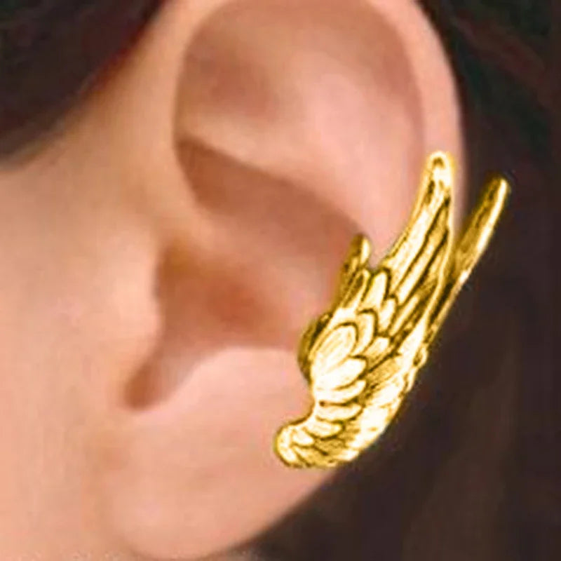 Huitan Vintage Fox Ear Cuff Clip Earrings – Antique Silver Women Clip-On Earrings Axl E2931