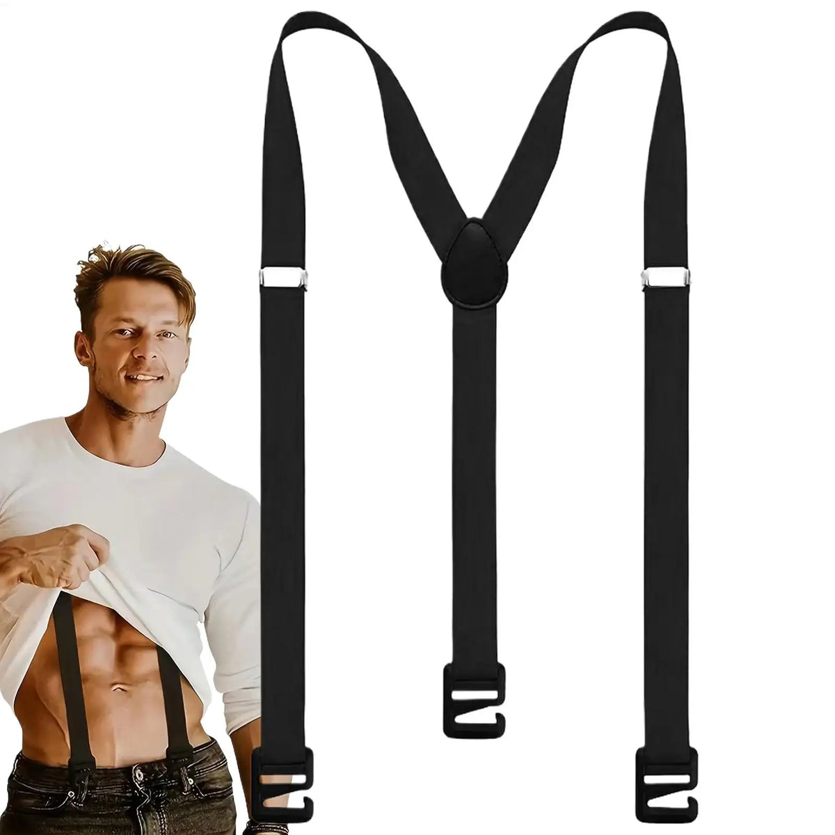 Y-Back Men's Suspenders – Adjustable Heavy Duty Elastic Braces Suspenders & Braces Axl