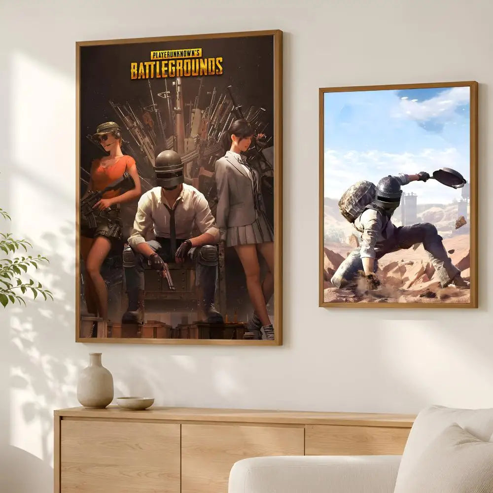 PUBG Battlegrounds HD Wall Poster | Self-Stick Waterproof Art Gaming Wall Poster Axl