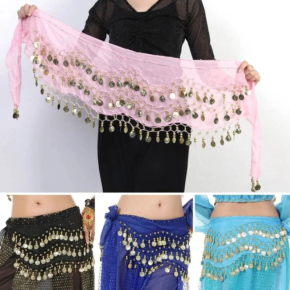 Women's Belly Dance Hip Scarf – Sequin Tassel Wrap Belt Skirt Belly Dance Costume Axl