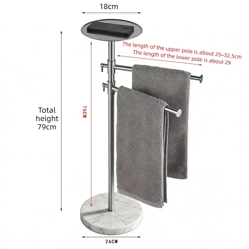 Rotating Stainless Steel Freestanding Towel Rack | Modern Bath Standing Towel Rack Axl