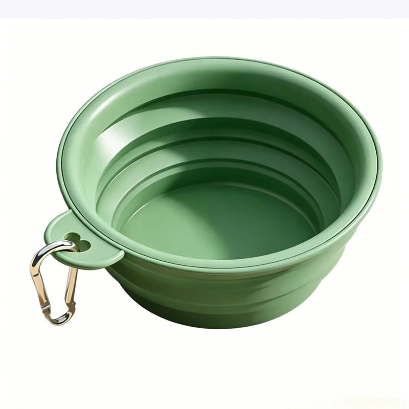 Foldable Dog Travel Bowl – Portable Collapsible Pet Bowl Collapsible Pet Bowl Axl Green
