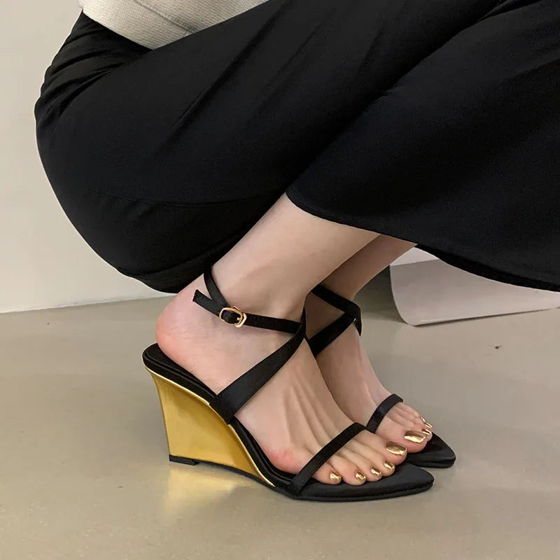 Women's Wedge Sandals – Ankle Strap High Heel Party Shoes Wedge Sandals Axl