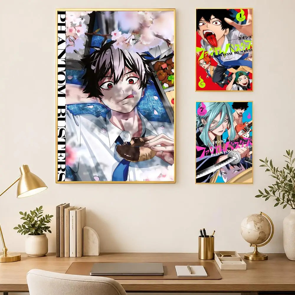 Manga Phantom Busters Self-Stick HD Wall Art Poster | Waterproof Wall Art Poster Axl