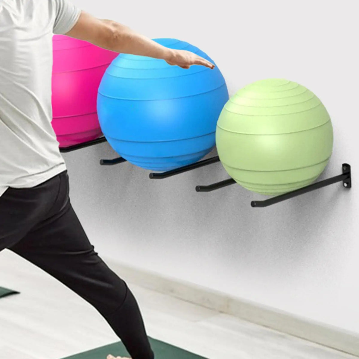 Exercise Ball Wall Mount Holder Pack of 2 – Home Gym Storage Ball Wall Mount Holder Axl