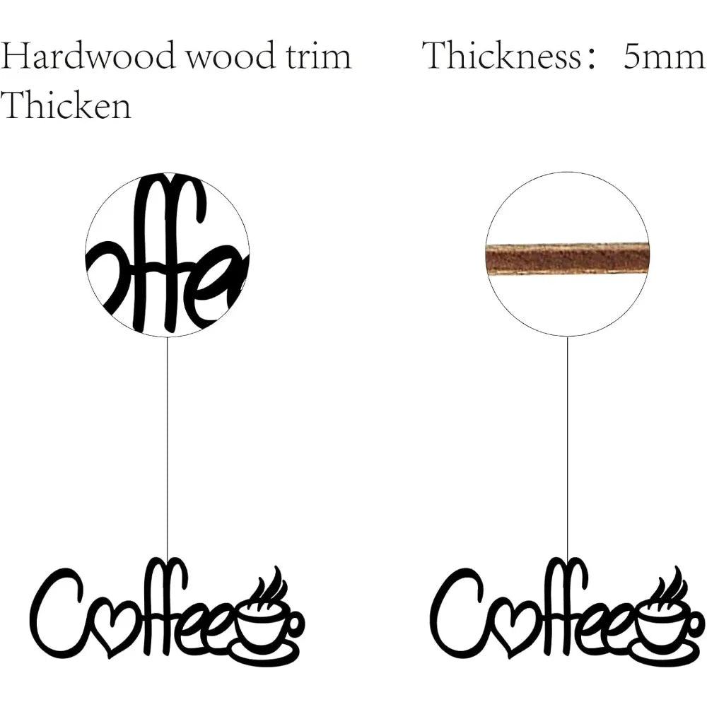 Laser Cut Wood Coffee Sign – Wooden Wall Art Décor 11.8" Wood Wall Sign Axl