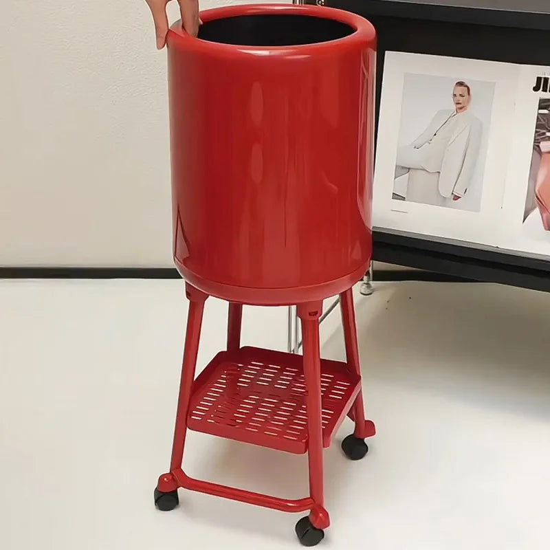 Large Round Trash Can with Wheels – Kitchen & Bathroom Bin Wheeled Trash Can Axl