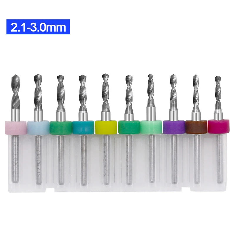 10-Pc Tungsten Carbide Micro Drill Bits Set for PCB & Rotary Tool Micro Drill Bit Set Axl A4