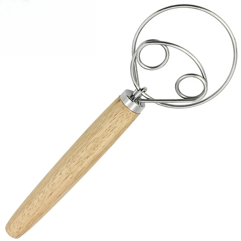 Leeseph 13" Danish Dough Whisk – Stainless Steel & Wood Handle Danish Dough Whisk Axl