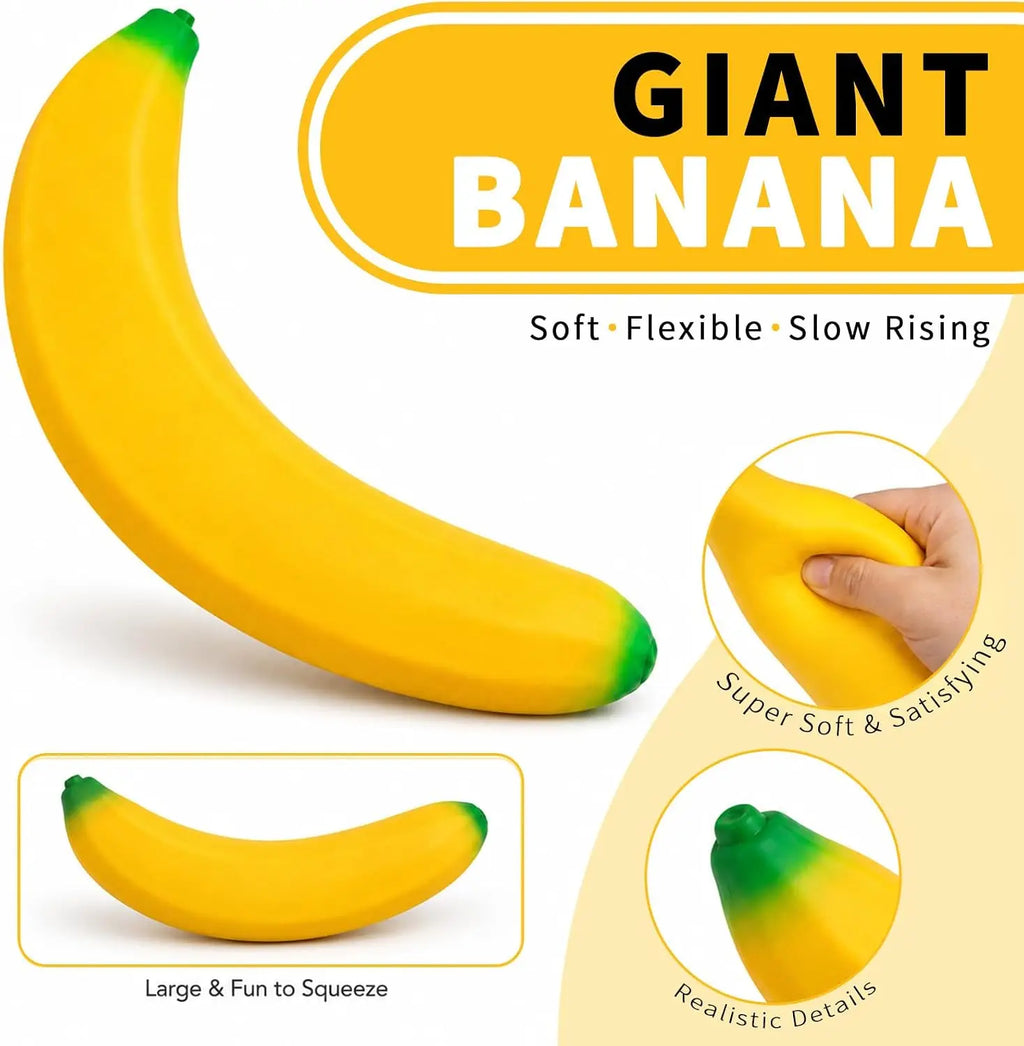 45CM Giant Squishy Banana Toy – Slow Rising Fidget Desk Gift Novelty Squishy Toy Axl