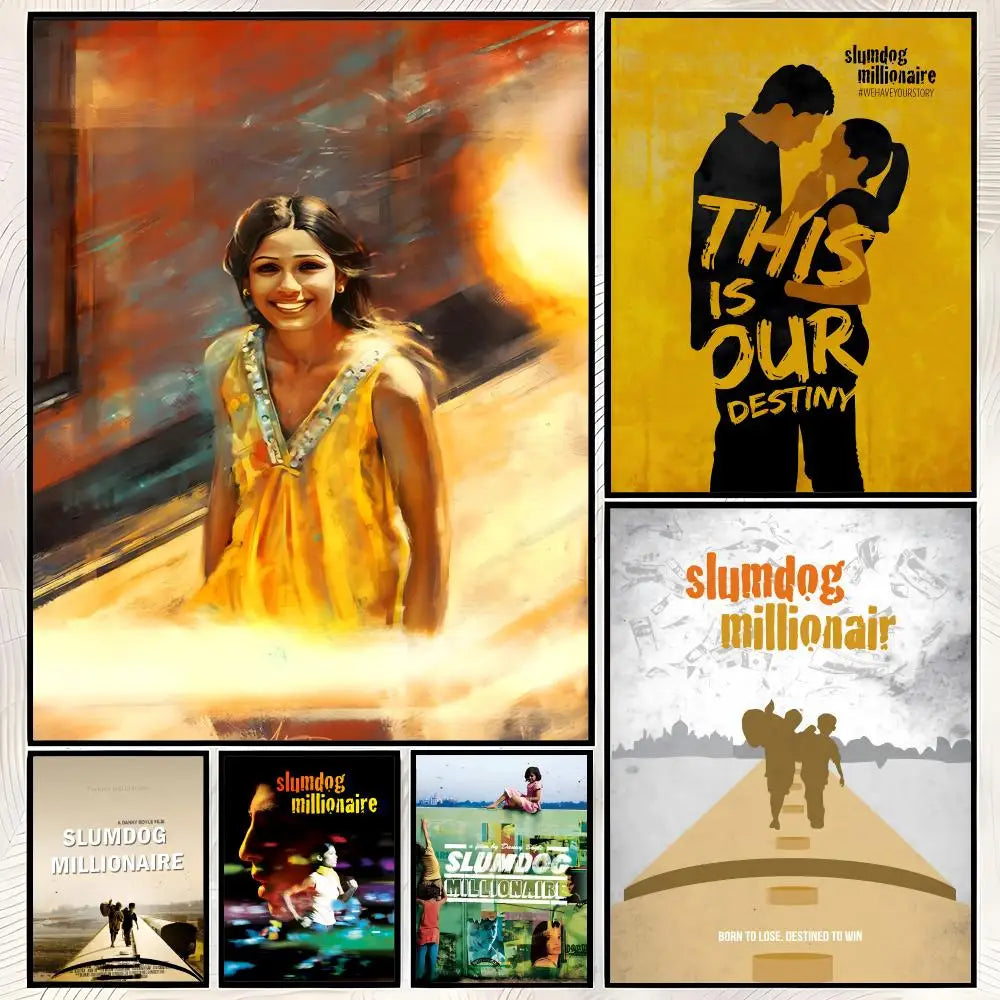 Slumdog Millionaire Movie Poster – Self-Stick HD PVC Wall Art Movie Wall Poster Axl