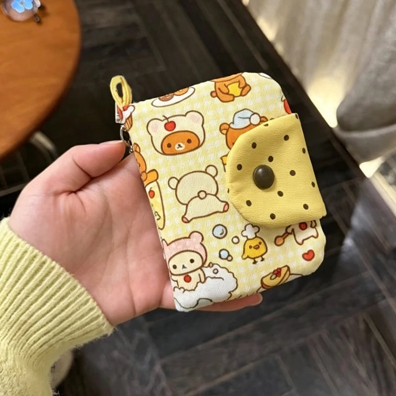 Cute Cartoon Bear Coin Purse – Canvas Zipper Wallet & Key Bag Canvas Coin Purse Axl