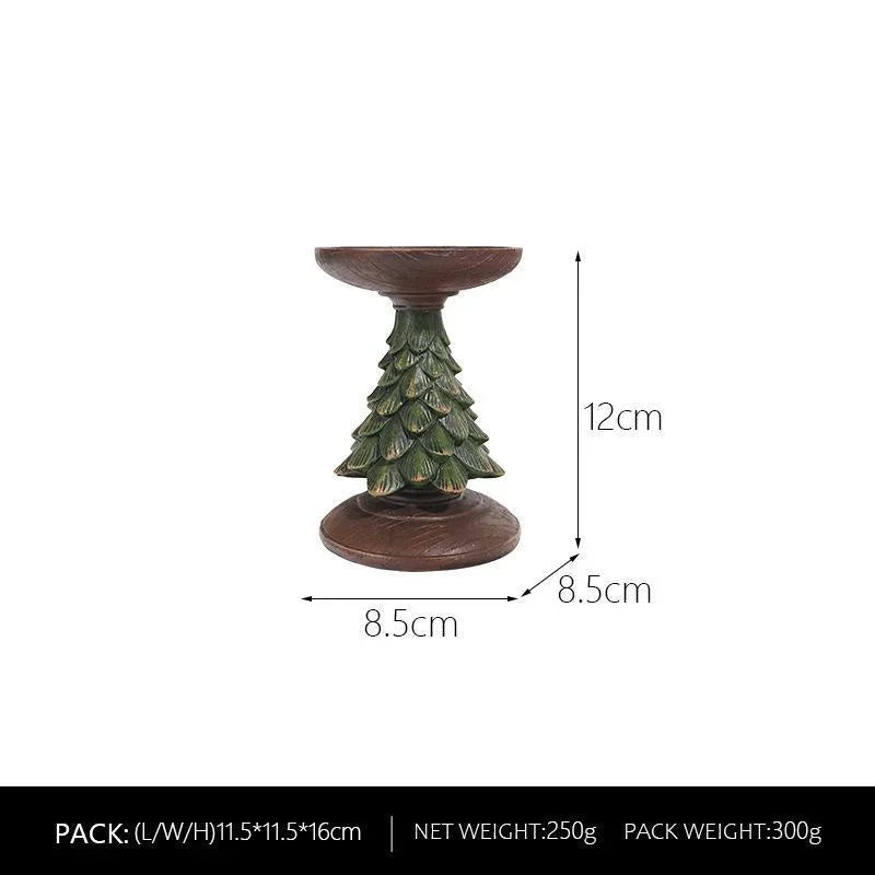Christmas Tree Candle Holder – Resin Festive Candlestick Decor Candle Holder Axl S