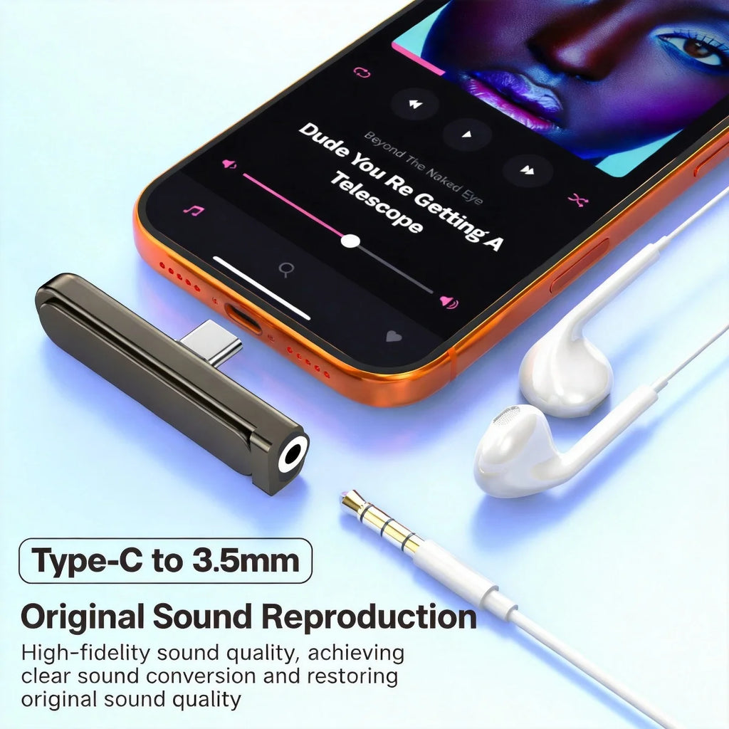 USB-C to 3.5mm HiFi DAC Audio Adapter + Foldable Phone Stand Audio DAC Adapter Axl