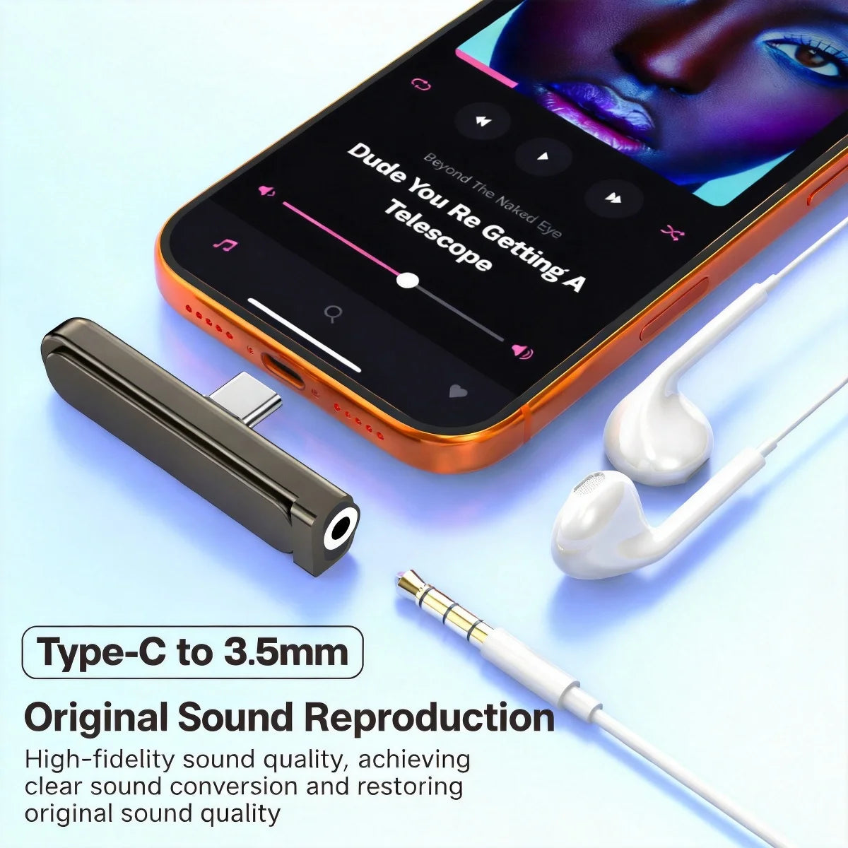 USB-C to 3.5mm HiFi DAC Audio Adapter + Foldable Phone Stand Audio DAC Adapter Axl